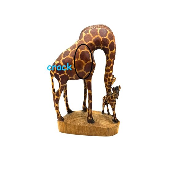 Hand-Carved Wooden Giraffe Figurine Set - Picture 16 of 16